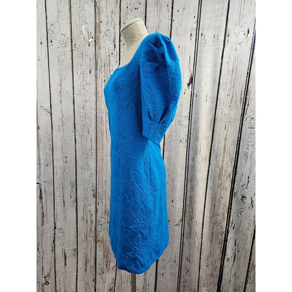 PLK Women's M Lilly Pulitzer Feona Dress Jacquard Puff Sleeve Sheath Back Zip NW - Picture 5 of 11